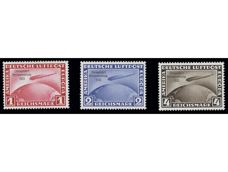 1933, Chicagofahrt 1-4 M. kpl., postfrisch, Kabinett, Fotoattest A. Schlegel BPP (Mi. 4000,-)