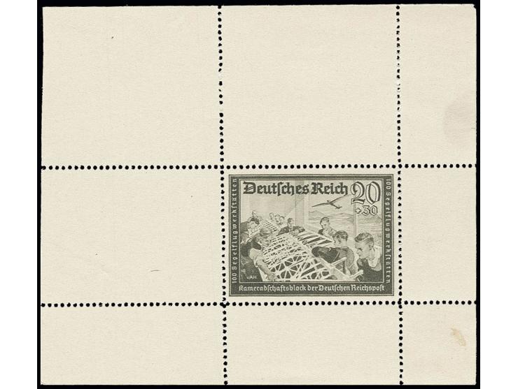 Postkameradschaft 20 Pfg. olivgrün, Probedruck im Blockformat, postfrisch, kleine Haftspuren im Rand