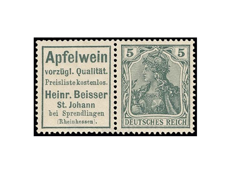 "Apfelwein Beisser"+5 Pfg., postfrisch, Kabinett, sign. Bühler (Mi. 800,-)
