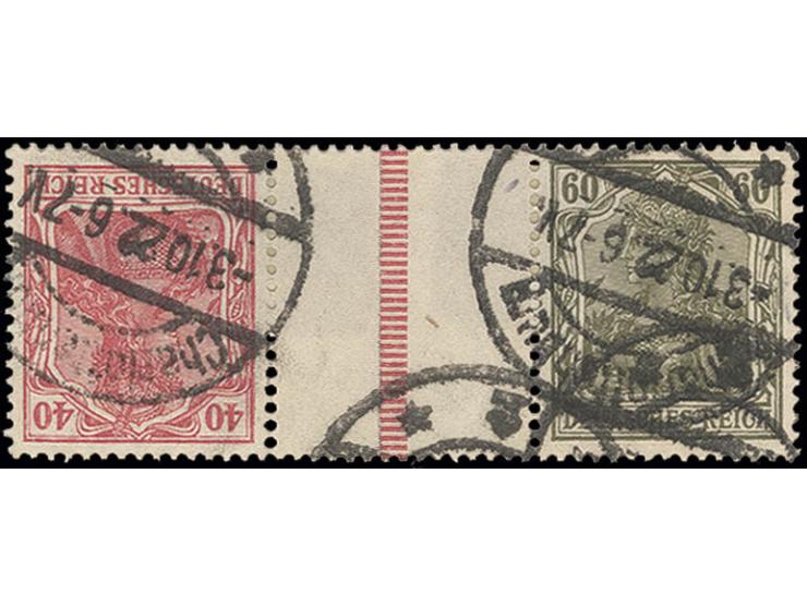 1921, Germania und Ziffern: 40+Z+60 Pfg., gestempelt "Charlottenburg 3.10.22", Pracht, Fotokurzbefund Winkler BPP (Mi. 450,-)