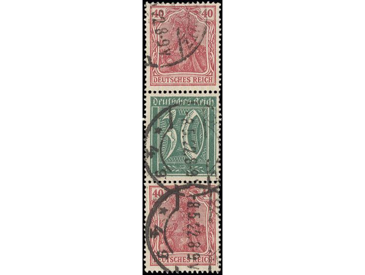 40+30+40 Pfg., gestempelt "CHEMNITZ 8.5.22", 2 Zahnspitzen leicht verkürzt, sonst tadellos, Fotobefund Winkler BPP (Mi. 500,-
