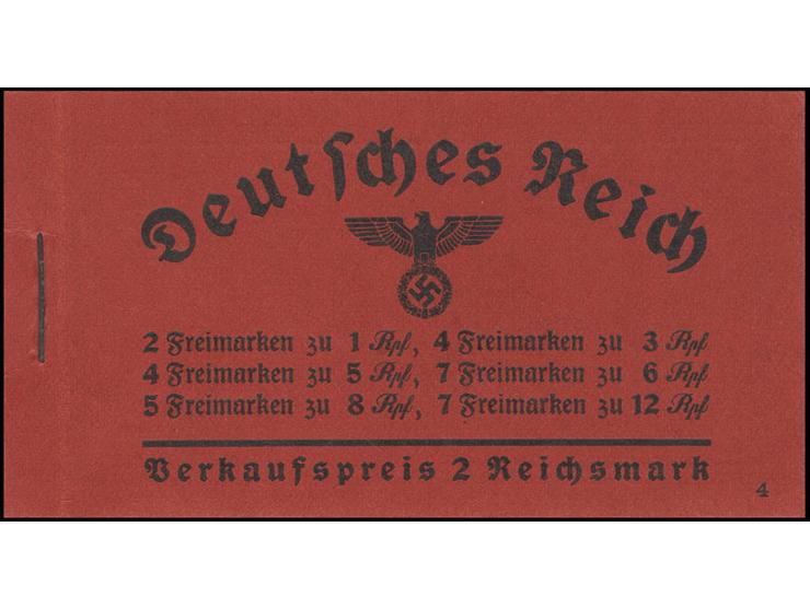 1936/37, Markenheftchen Hindenburg ONr. 4, postfrisch, Vorderdeckel gefaltet (Mi. 450,-)