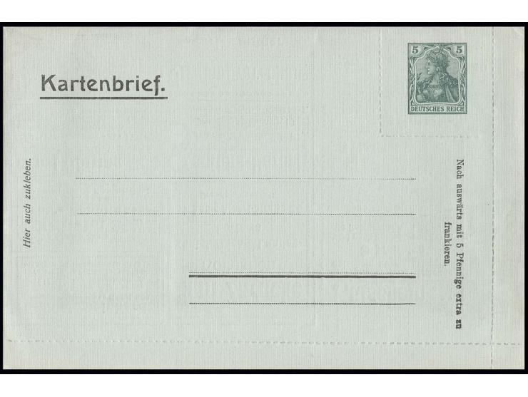  1905 (ca.), Anzeigen-Kartenbrief 5 Pfg. für Dresden mit inliegendem Briefbogen, ungebraucht in hervorragender Erhaltung, so 