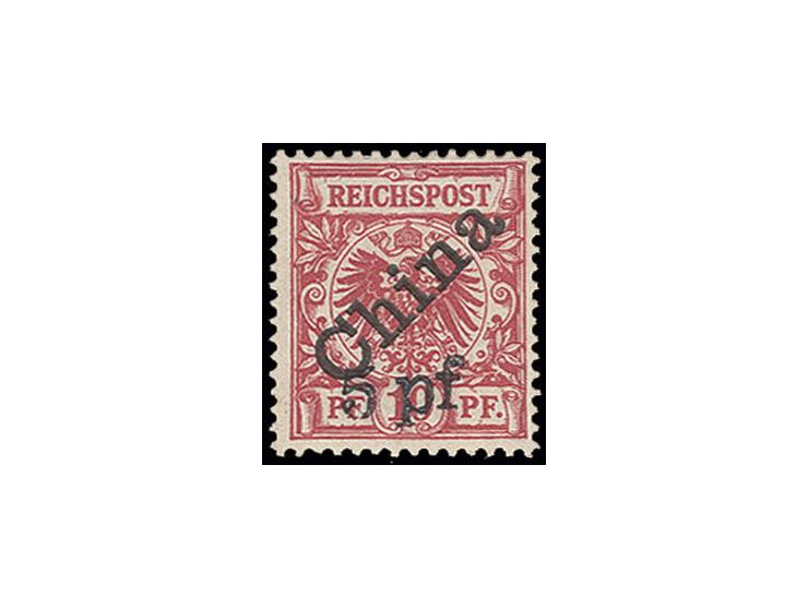  1900, Futschau-Provisorium, diagonaler Aufdruck: 5 pf auf 10 Pfg., sauber ungebraucht, Kabinett, sign. Bothe BPP