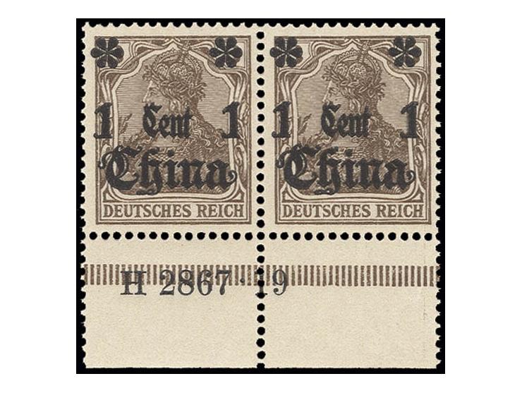 1 C. im waagerechten Unterrandpaar mit Aufdruck-HAN 2867.19, postfrisch, Kabinett, Fotobefund Jäschke-L. BPP