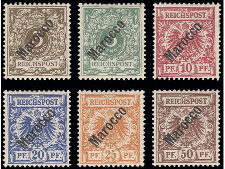  1899, unverausgabte 3-50 Pfg. kpl., ungebraucht, Kabinett, sign. Bothe BPP