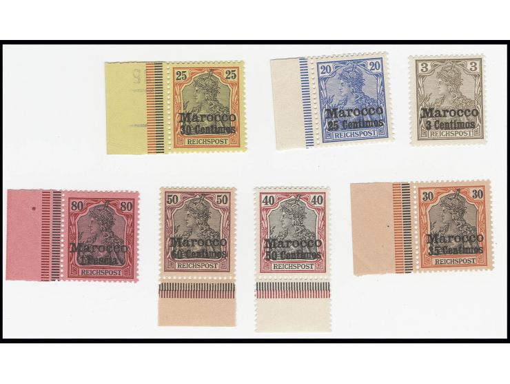 Nicht ausgegeben: 3 Cts. und 25 Cts.-1 Pes., bis auf 3 Cts. alles Randstücke, postfrisch, unsigniert, Fotoattest Pauligk BPP