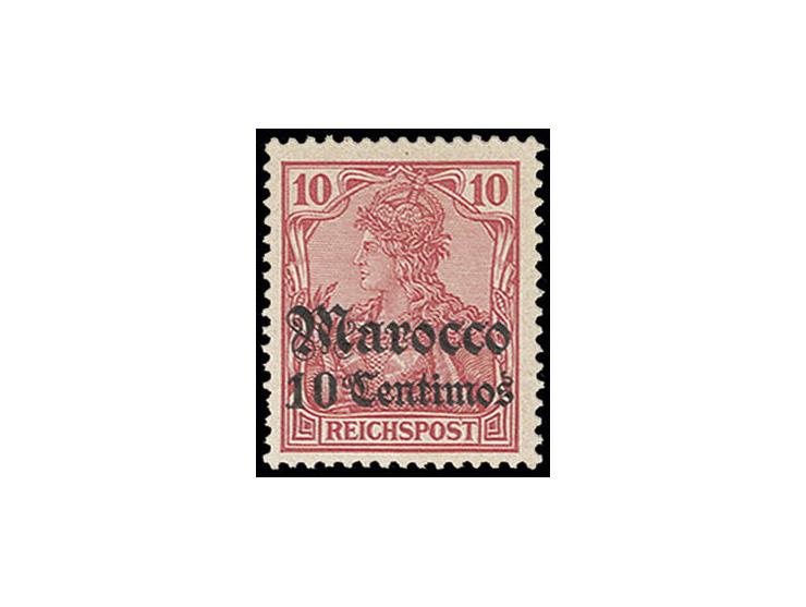 1905, unverausgabte 10 Pfg. mit Aufdruck in Fraktur, ungebraucht mit minimaler Falzspur , Pracht, Fotoattest Bühler