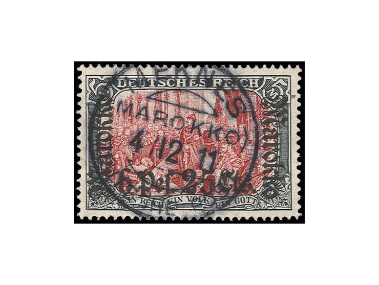 1911, 6 Pes. 25 Cts. mit nur einem voll abgeschlagenem Stempel "MEKNES 4/12 11", Kabinett, sign. Pfenninger und Pauligk BPP (