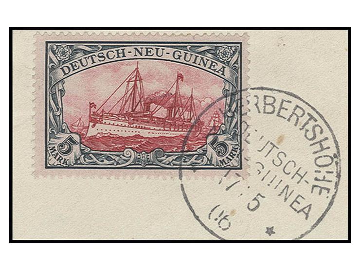 5 M. mit nur einem Stempel "HERBERTSHÖHE 17/5 06" auf Briefstück, Kabinett, Fotoattest R. Steuer BPP (Mi. 600,-)