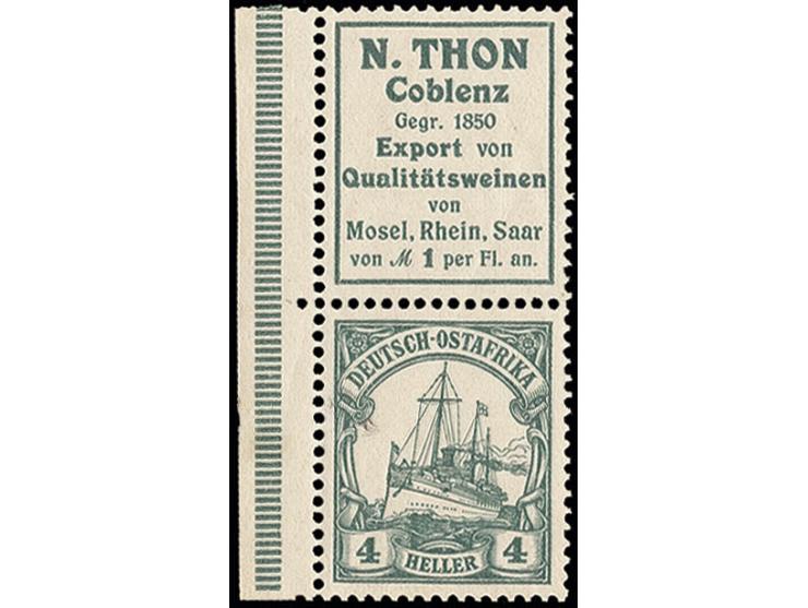 ZUSAMMENDRUCKE: 1911,"N. Thon"+ 4 H., postfrisches linkes Randstück, Kabinett (Mi. 650,-)