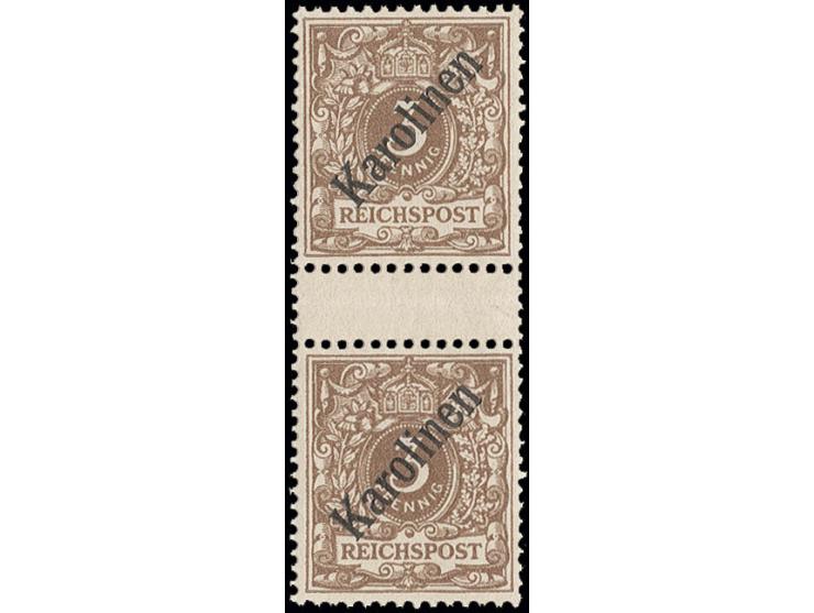 3 Pfg. im senkrechten Zwischensteg-Paar, postfrisch, im Steg gefaltet, sonst einwandfrei, unsign. und Fotoattest R. Steuer BP