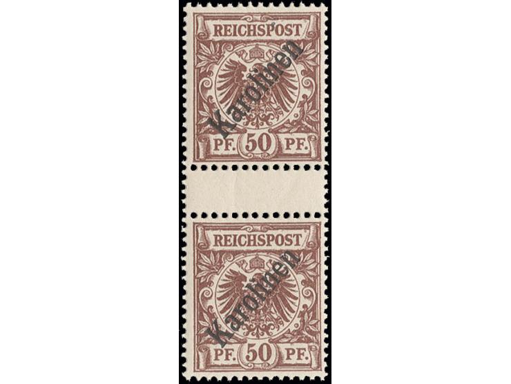 50 Pfg. im senkrechten Zwischensteg-Paar, postfrisch, Kabinett (Mi. 6.000,-)