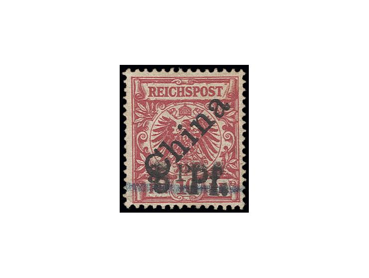 5 Pf. auf 10 Pfg. mit Aufdruck in sehr seltener Type 3b mit zusätzlichem doppeltem Handstempel-Aufdruck "5 Pf.", farbfrisch u
