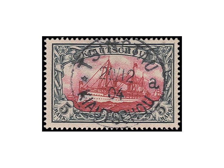 1901, 5 M. mit zentrischem Stempel "TSINGTAU a 20/12 04", Fotoattest Jäschke-L. BPP