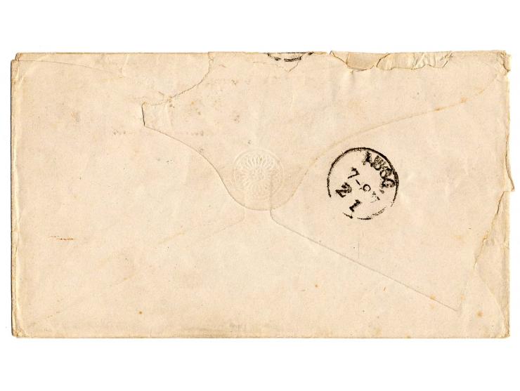 1874, Ganzsachenumschlag 1 Gr. mit 1 Gr. großer Schild mit Preußen Ra2 "BARBY/11" an Marine-Stabsarzt Dr. Klefeker an Bord S.