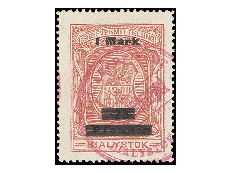  1 M. auf 25 Pfg., sauber gestempelt, Kabinett, Fotoattest Mikulski