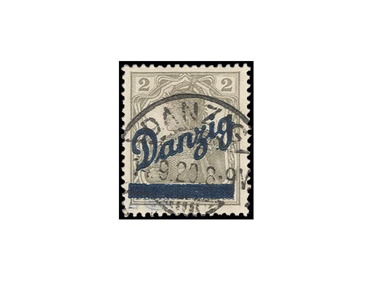 Kleiner Innendienst 2 Pfg., sauber, zeitgerecht gestempelt "DANZIG 14.9.20", Kabinett, Fotoattest Gruber BPP