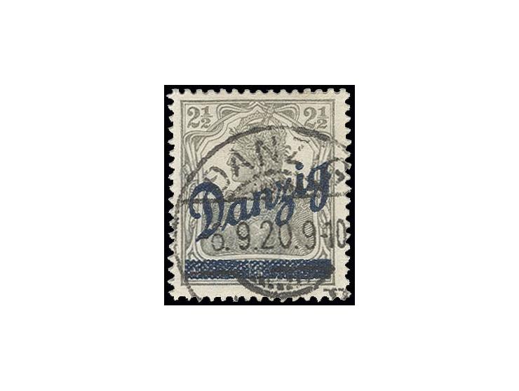 2½ Pfg., sauber, zeitgerecht gestempelt "DANZIG 9.9.20", Kabinett, Fotoattest Gruber BPP