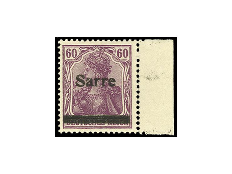 60 Pfg. rotlila, rechtes Seitenrandstück, postfrisch, Kabinett, Fotoattest H. Ney BPP