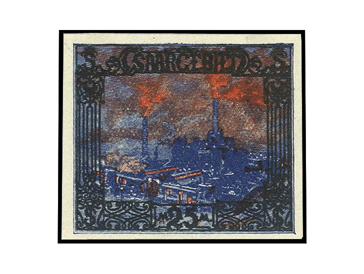1921, Landschaften 5 Pfg. - 25 M. kpl., Probedrucke in verausgabten Farben bzw. einige ähnlich den verausgabten Farben, dabei