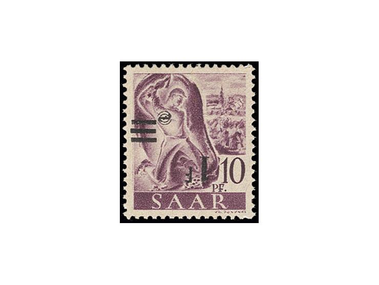 1 Fr. auf 10 Pfg., kopfstehender Aufdruck in Type II, postfrisch, mehrfach sign. und Fotoattest Ney BPP