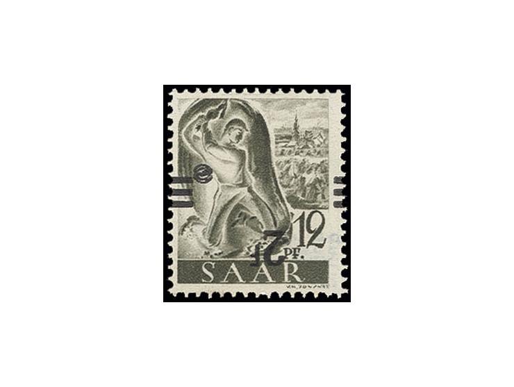 2 Fr. auf 12 Pfg. mit Wz. 1Y, kopfstehender Aufdruck, postfrisch, mehrfach sign. und Fotoattest Hoffmann BPP (Mi. 650,-)