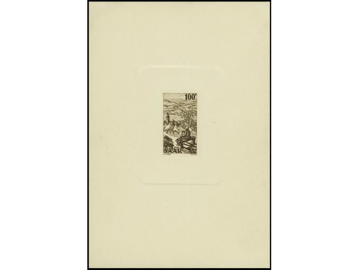 Freimarken 10 C.- 100 Fr. kpl. als Ministerblocks auf Kartonpapier, ohne Gummi wie verausgabt (Mi. 3.950,-)
