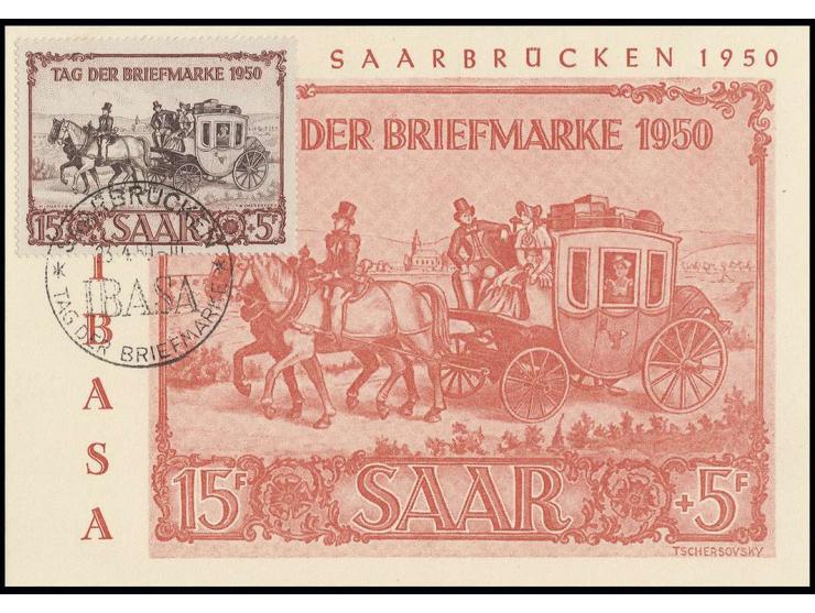 1950, IBASA 15 Fr. mit Ersttagssonderstempel vom 23.4.50 auf Maximumkarte, Fotobefund Ney BPP