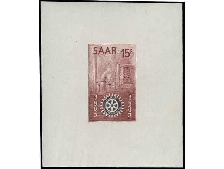 1955, Rotary 50 Fr., Probedruck im Blockformat, ungezähnt, postfrisch