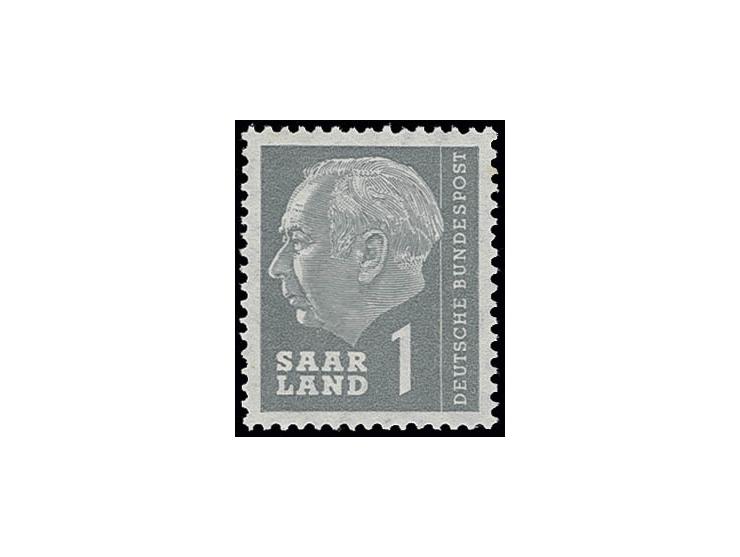 1957, Heuss I, Probedruck 1 Fr. in grau, postfrisch, ein Zahn gering getönt, sign. Hoffmann BPP mit Attest