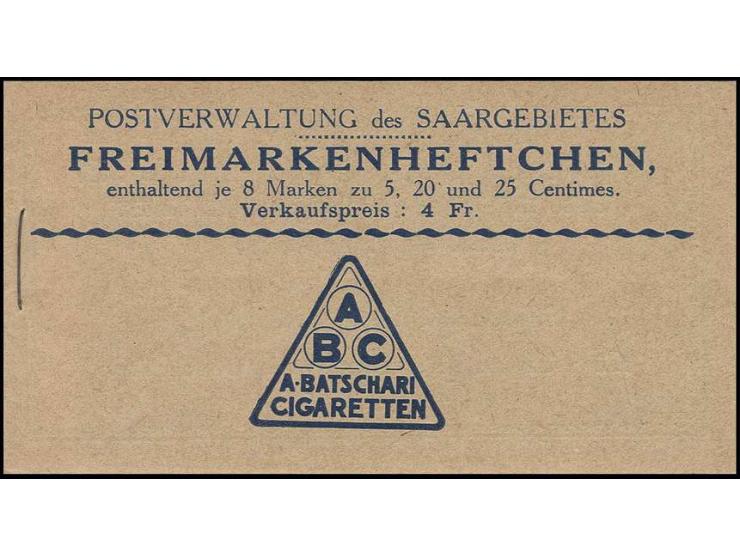 MARKENHEFTCHEN: 1924, Markenheftchen Landschaften, postfrisch, H-Bl.1 ein Wert etwas gummimatte Stelle, sonst tadellos (Mi. 2