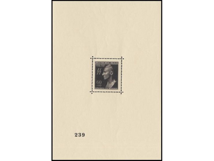 1943, Heydrich-Block mit paginierter Nr. "239", postfrisch in einwandfreier Erhaltung (geringfügige Knitter sind für diese Au
