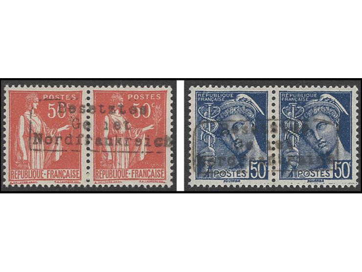 1940, Type I,  50 C. rot und 50 C. blau, postfrisch, Kabinett, sign. Krischke