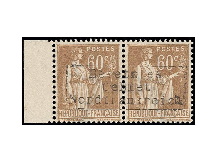 Type II: Allegorie 60 C. gelbbraun mit linkem Bogenrand, Type II, postfrisch, Kabinett, Fotoattest Krischke