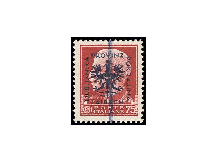 1944, 75 C. karmin mit Probeaufdruck in Type I statt Type II und Blaustiftentwertung, postfrisch, Kabinett, Fotoattest Brunel