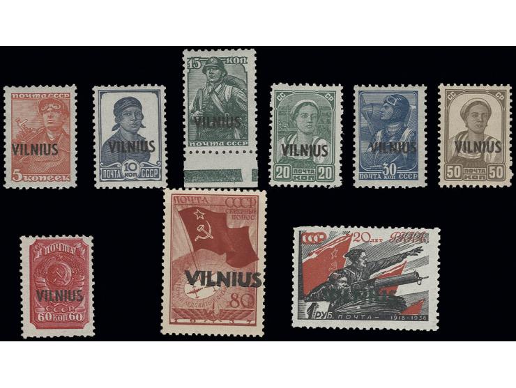 VILNIUS: 1941, 5 K.-1 Rbl. kpl., postfrisch, 30 K. kleiner Eckbug, sonst Kabinett, Fotoattest Krischke BPP