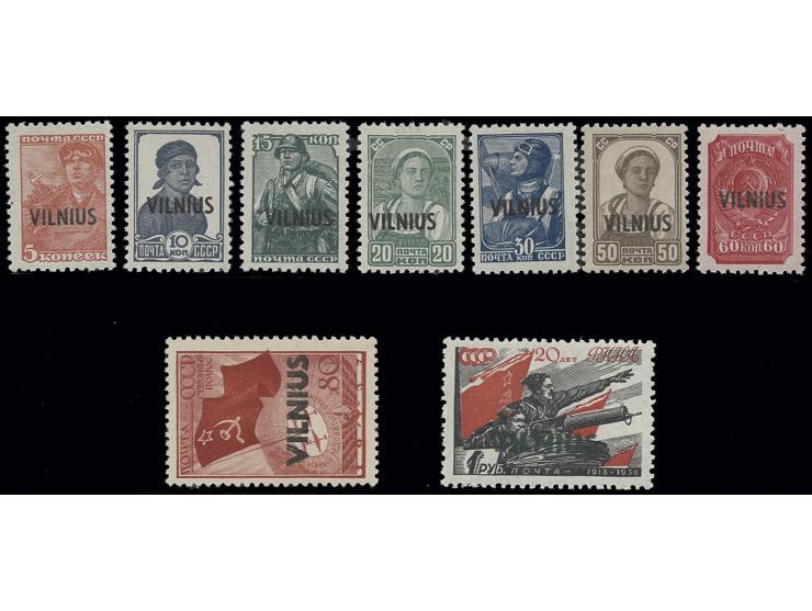 5 K.-1 Rbl. kpl., postfrisch, 10 K. leichte rote Anhaftungen, sonst einwandfrei, sign. Krischke BPP