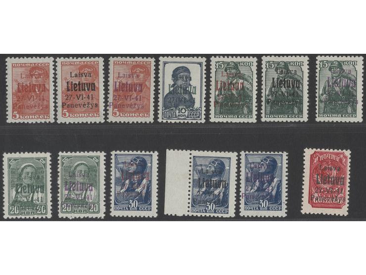 1941, 5-60 K. kpl. mit allen Aufdruckfarben, 13 Werte, postfrisch, Pracht, sign. Krischke