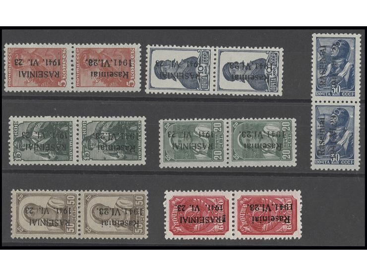 1941, 5-60 K. in senkrechten Typenpaaren II-I, postfrisch, Kabinett