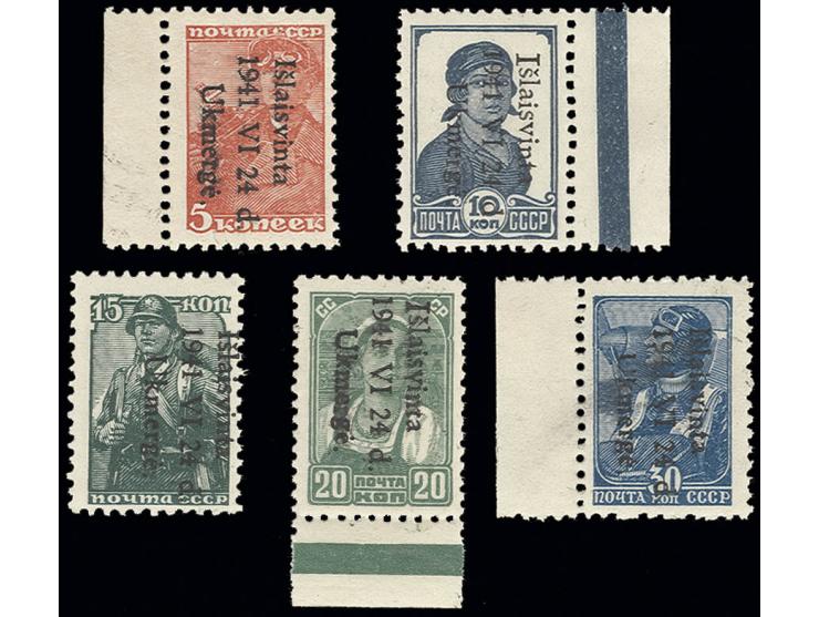 1941, 5-20 K., ungebraucht bzw. 15-20 K. postfrisch, Kabinett, Fotoattest Klein