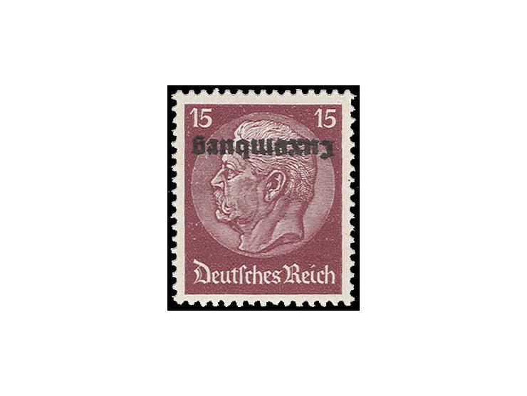 1940, 15 Pfg. mit kopfstehendem Aufdruck, ungebraucht, Auflage nur 100 Stück, Pracht, private Sign. und Fotoattest Krischke