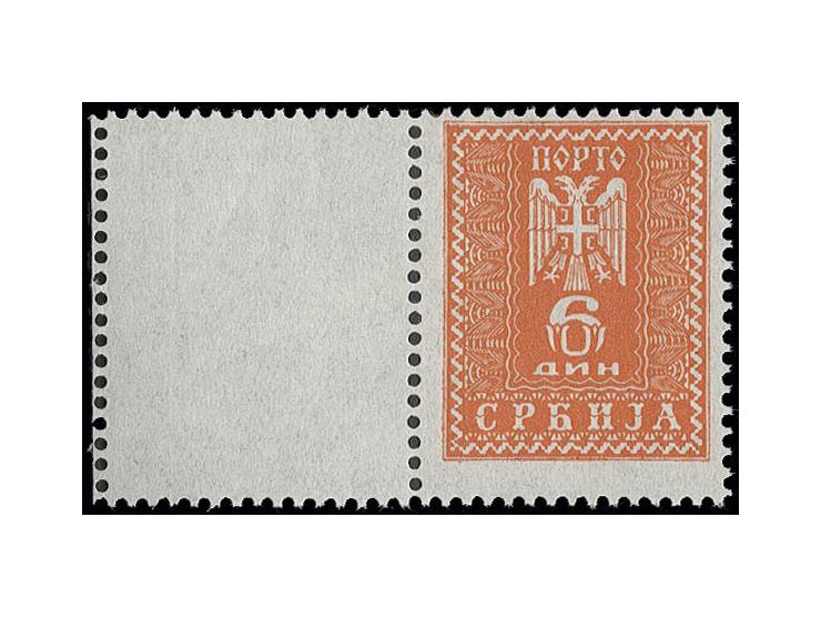 PORTOMARKEN: 1943, 6 D. mit kpl. großem Leerfeld links, postfrisch, Kabinett, unsign. mit Fotoattest Kleymann BPP