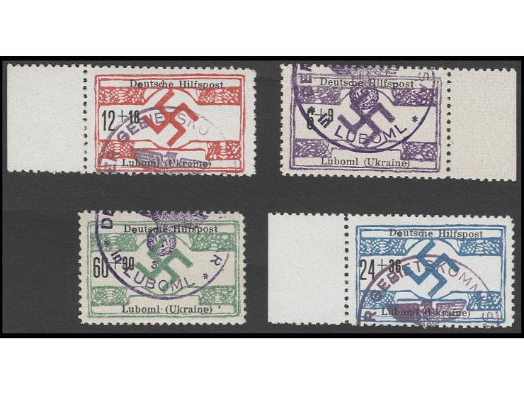 LUBOML: 1944, 6-60 Pfg. kpl. (jeweils 2 Werte auf x- bzw. y-Papier), gestempelt, Pracht, Fotobefund Zirath BPP