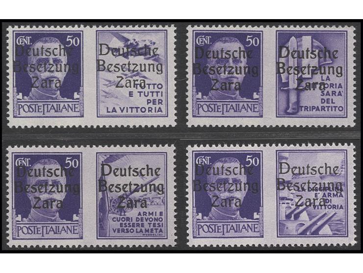 50 C. mit den Propaganda-Nebenfeld I-IV, Marken mit Aufdrucktype I, Nebenfelder mit Aufdrucktype II, postfrisch, Kabinett, si