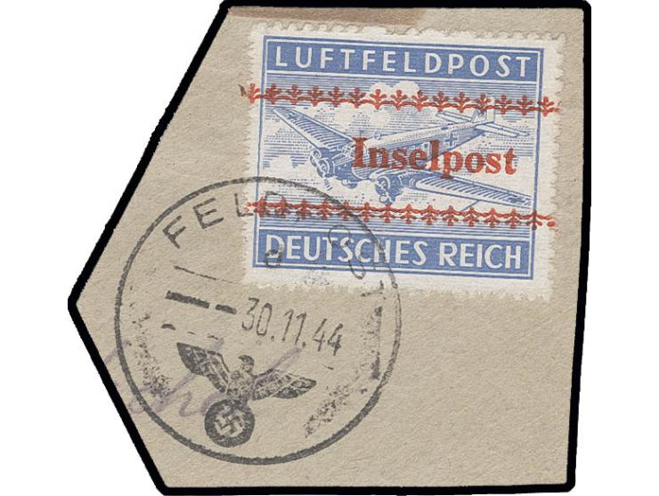 1944, Insel Kreta durchstochen mit sauberem Abschlag des Tagesstempels des Feldpostamtes in Chania auf Kreta "FELDPOST 30.11.