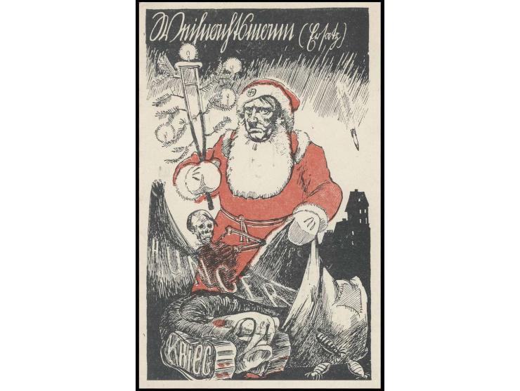 Karte "Weihnachtsmann (Ersatz)" mit Druck "MGH" im Markenfeld, ungebraucht, gute Erhaltung, sehr seltene Karte