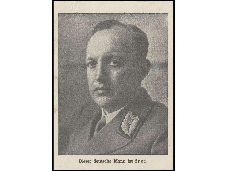 3 Pfg. auf Karte "Dieser deutsche Mann ist frei", ungebraucht, Bugspuren, sign. Ludin BPP