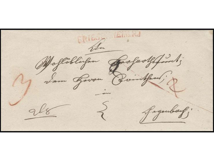 "FRIESENHEIM.R.1", L1 in rot auf kpl. Brief nach Hagenbach