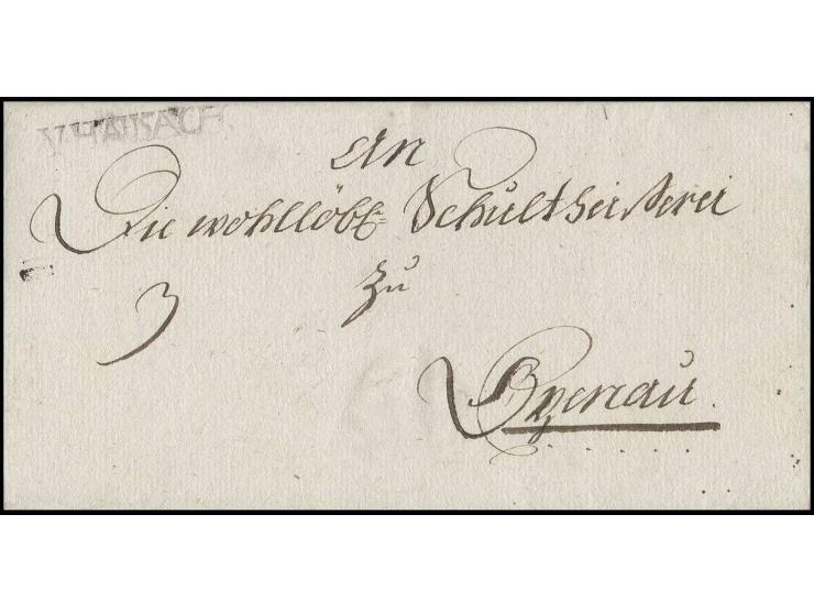 "V.HAUSACH", L1, schöner klarer Abschlag auf kpl. Brief 1795 nach Oppenau. Es ist nur ein weiterer Beleg dieses seltenen Stem